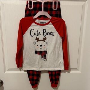 Cuddl Duds Red and Black Plaid Bear Pajama Set